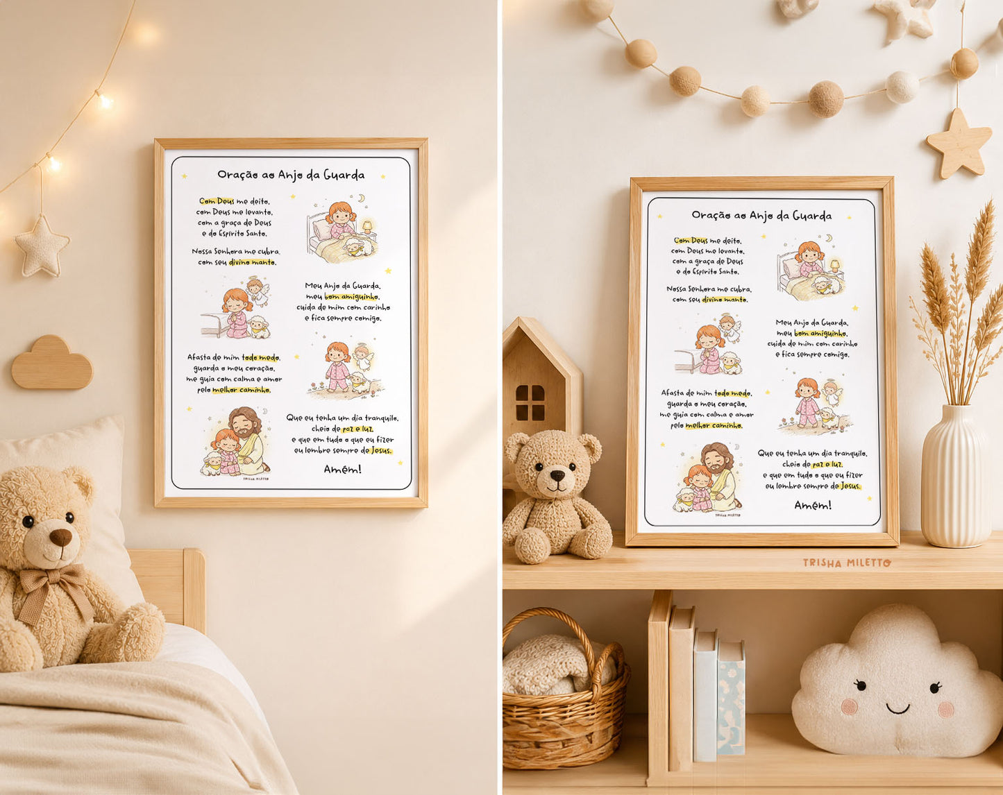 Oração ao Anjo da Guarda Infantil Ilustrada | Arquivo Digital
