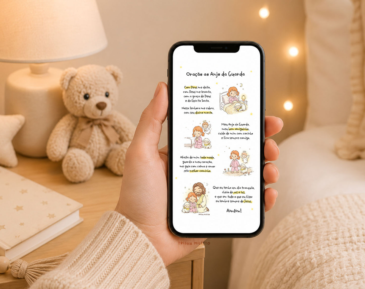 Oração ao Anjo da Guarda Infantil Ilustrada | Arquivo Digital
