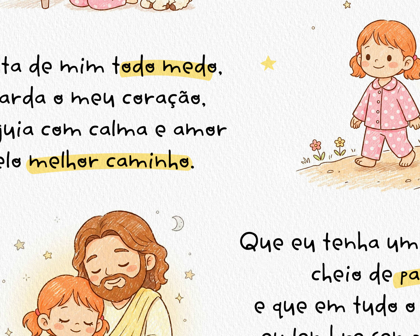 Oração ao Anjo da Guarda Infantil Ilustrada | Arquivo Digital